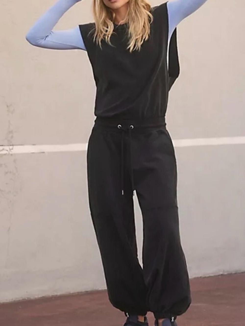 Navy throw and go onsie, S Free People Movement